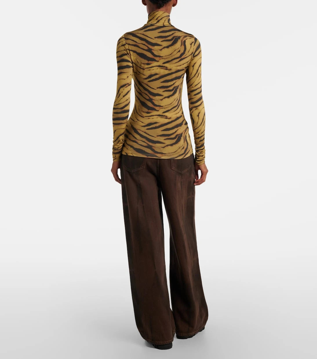 Ganni - Tiger-print jersey top