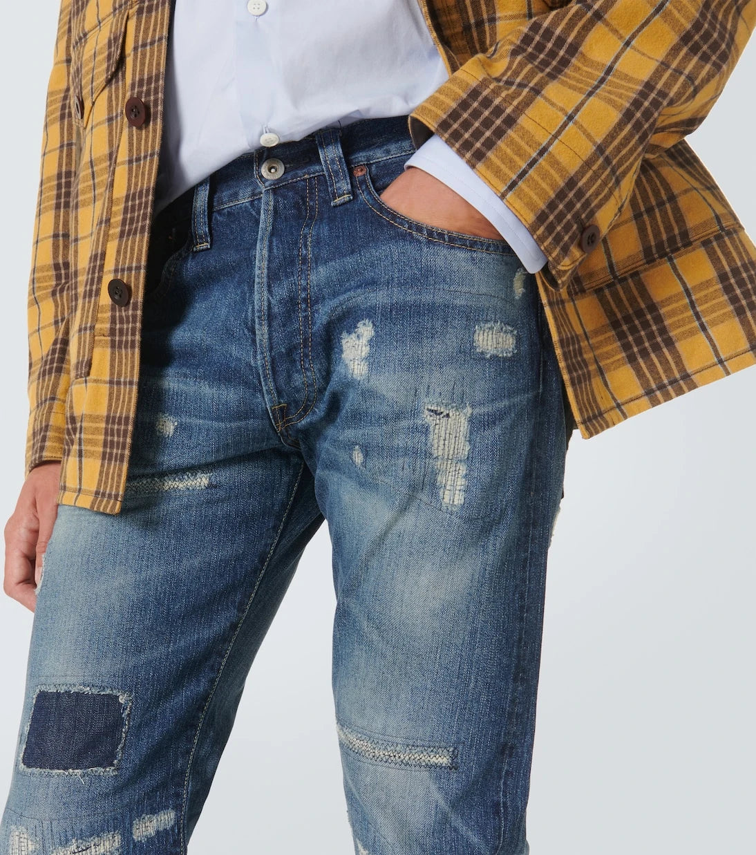 Junya Watanabe - Distressed straight jeans
