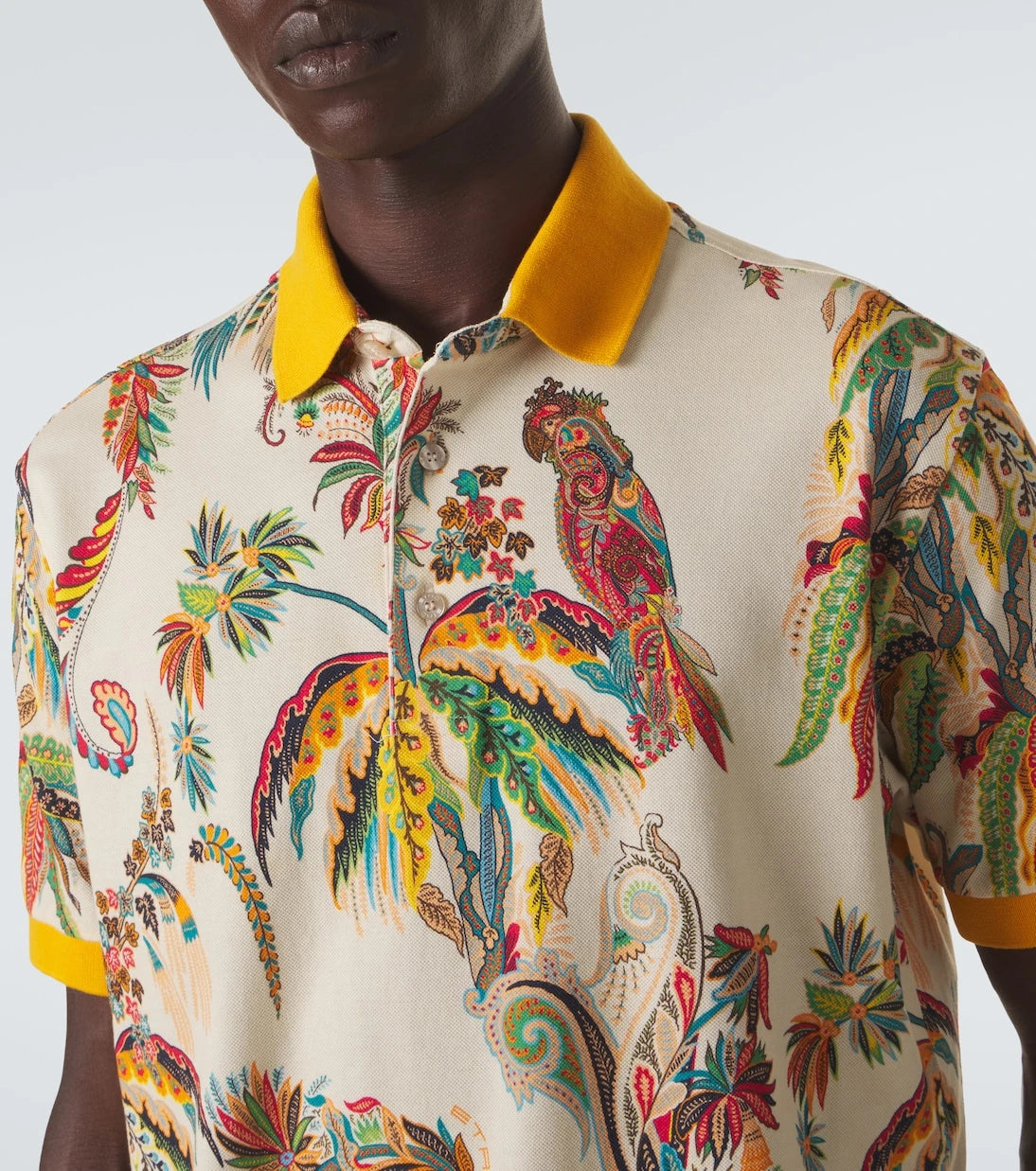 Etro - Printed cotton piqué polo shirt
