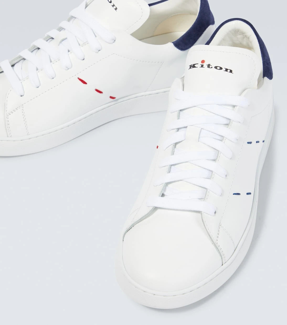Kiton - Stitched leather sneakers