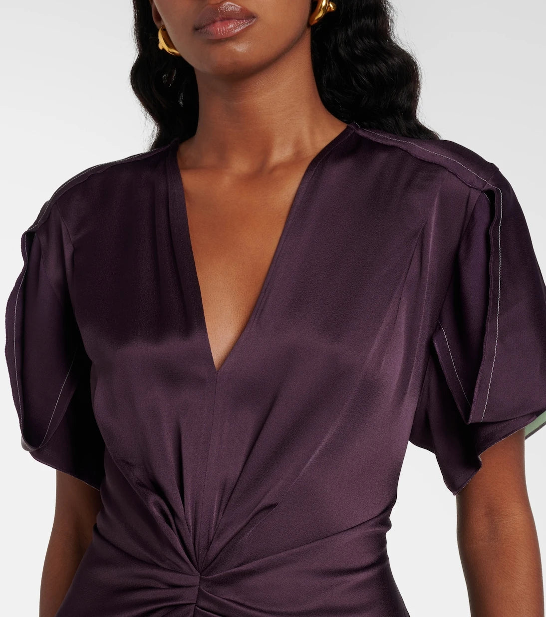 Victoria Beckham - Gathered satin maxi dress