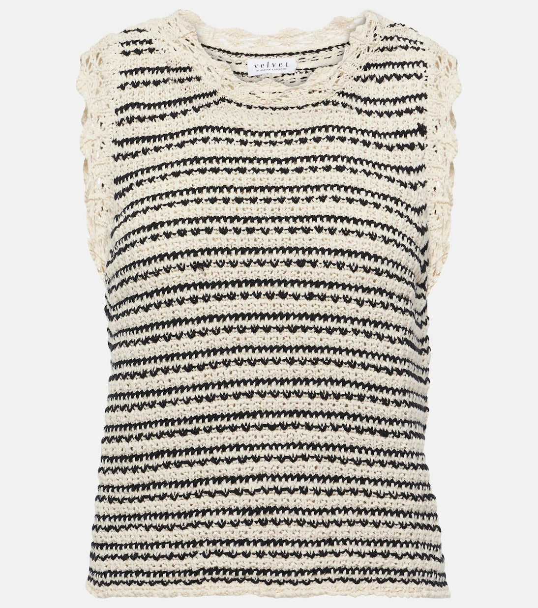 Velvet - Sophie striped cotton-blend vest