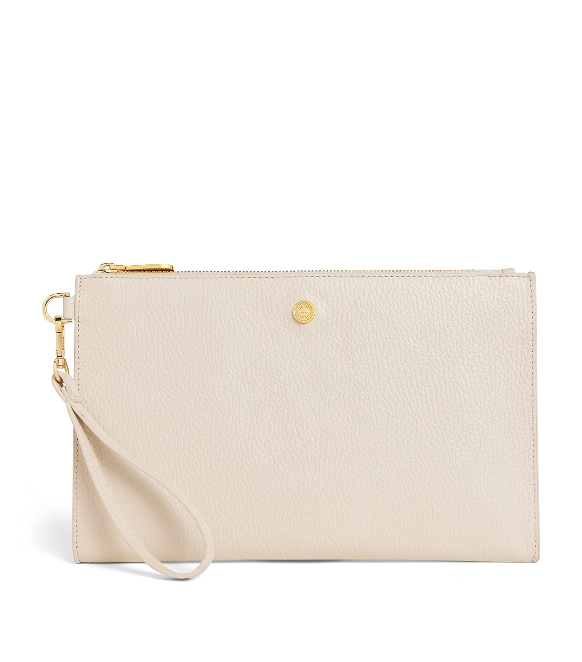 Ivory Medium Pebbled Leather Pouch