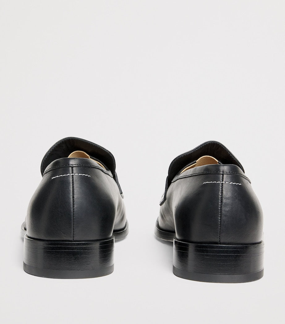 Leather Debossed Logo Loafers