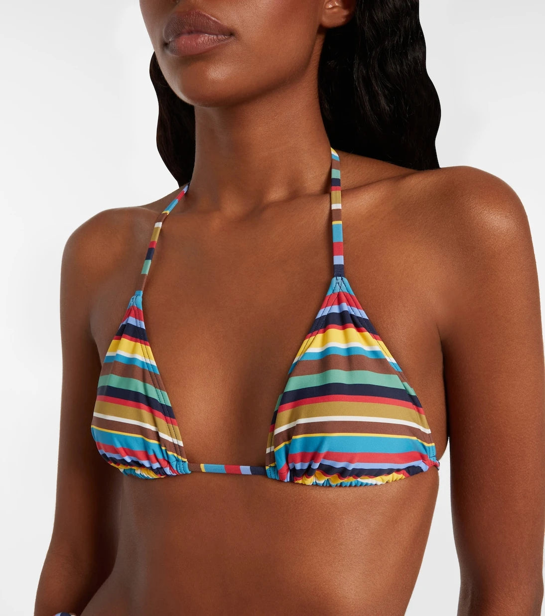 Staud - Lido striped halterneck bikini top