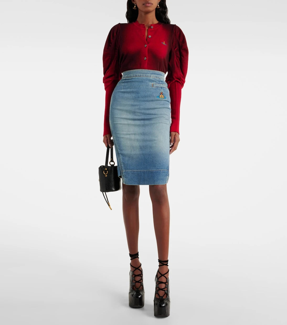 Vivienne Westwood - Orb denim pencil skirt