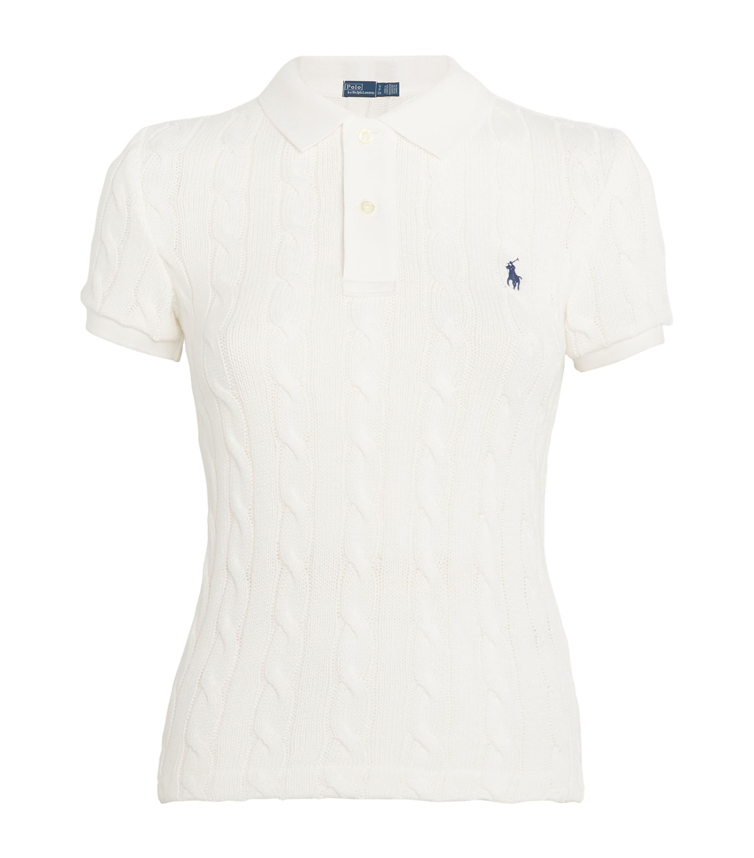 Polo Ralph Lauren White Cable-Knit Polo Shirt