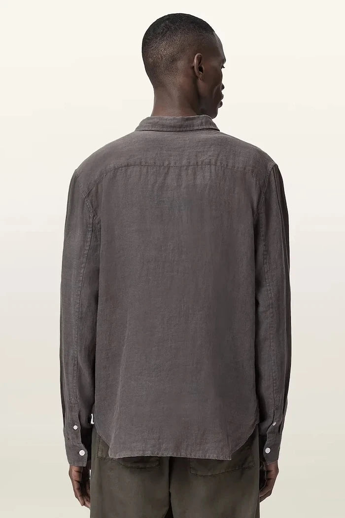 AllSaints риза мъжка от лен LOOM