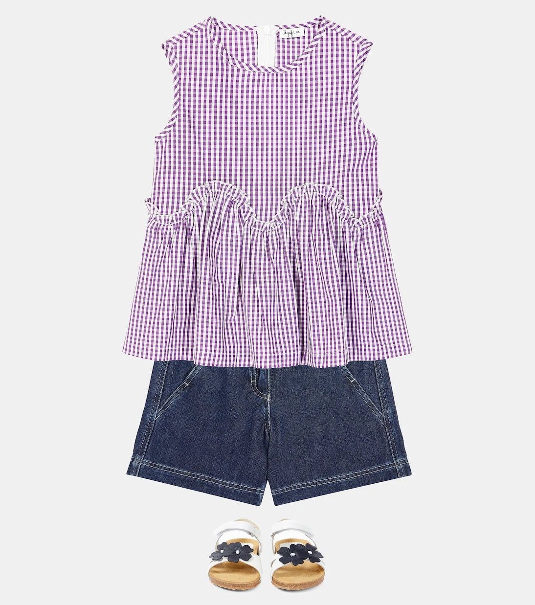 Il Gufo - Checked floral cotton top
