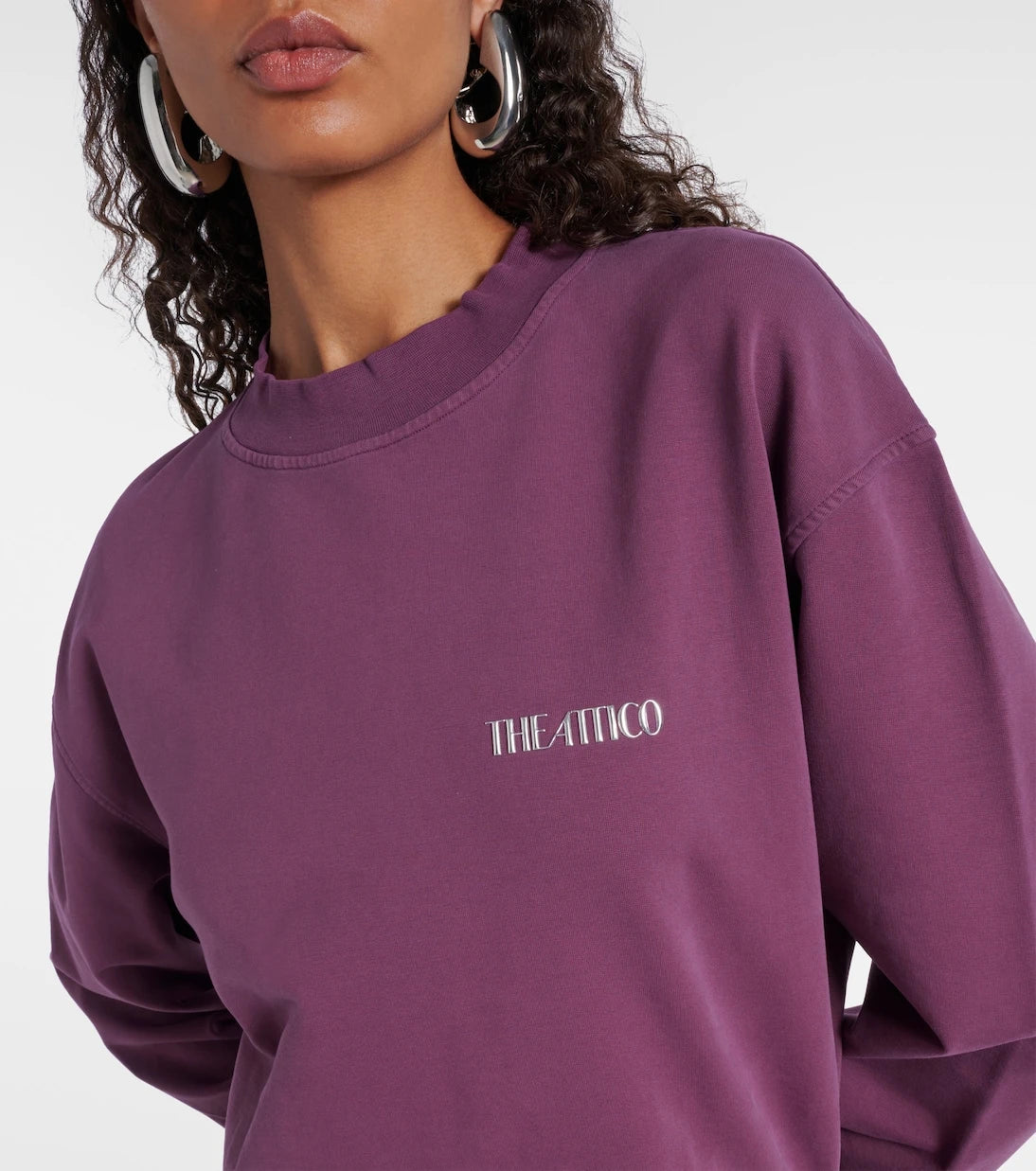 The Attico - Ruched cotton-blend fleece minidress