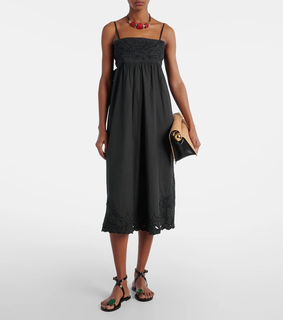 Juliet Dunn - Floral embroidered cotton minidress