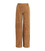 Tory Burch Brown Suede Relaxed Trousers