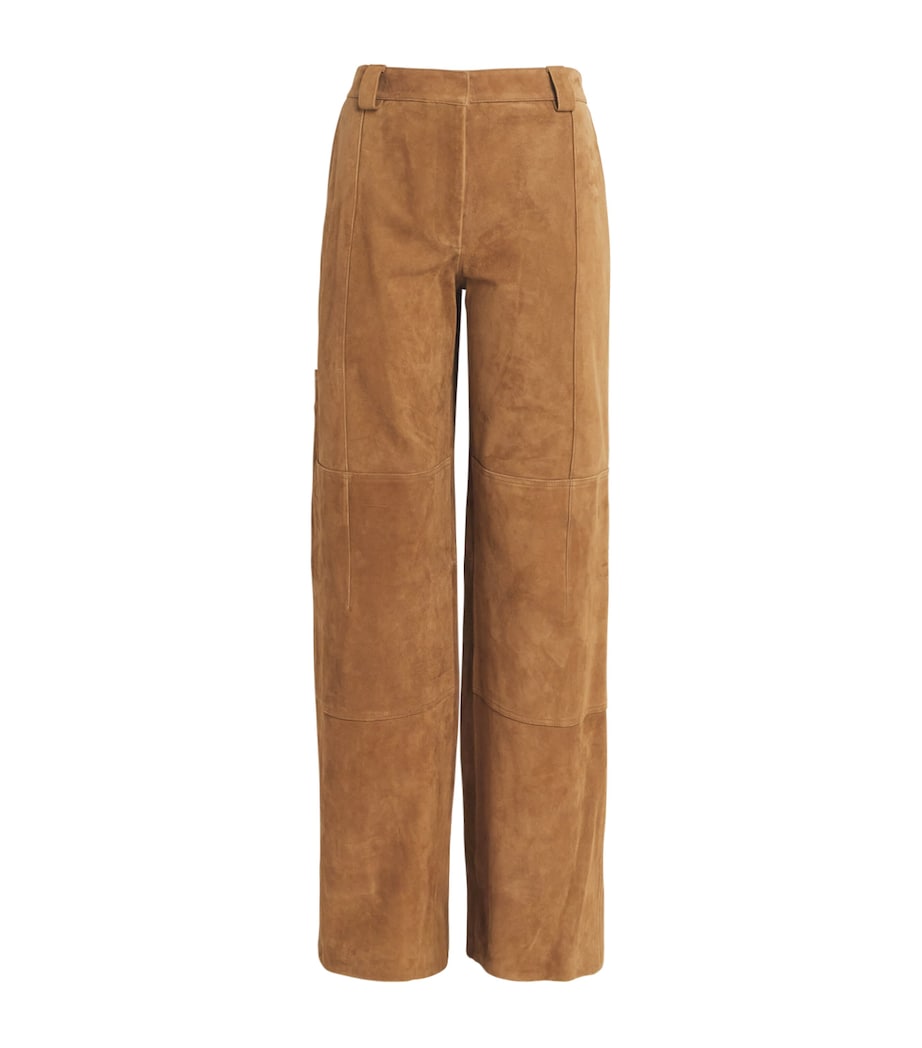 Tory Burch Brown Suede Relaxed Trousers