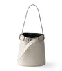 Prada White Leather Buckled Bucket Bag