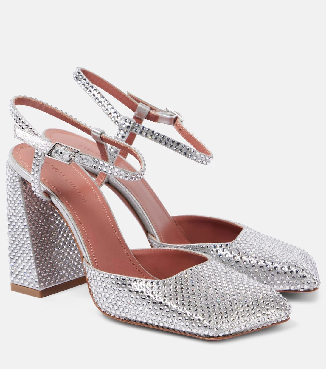 Amina Muaddi - Charlotte crystal-embellished satin pumps