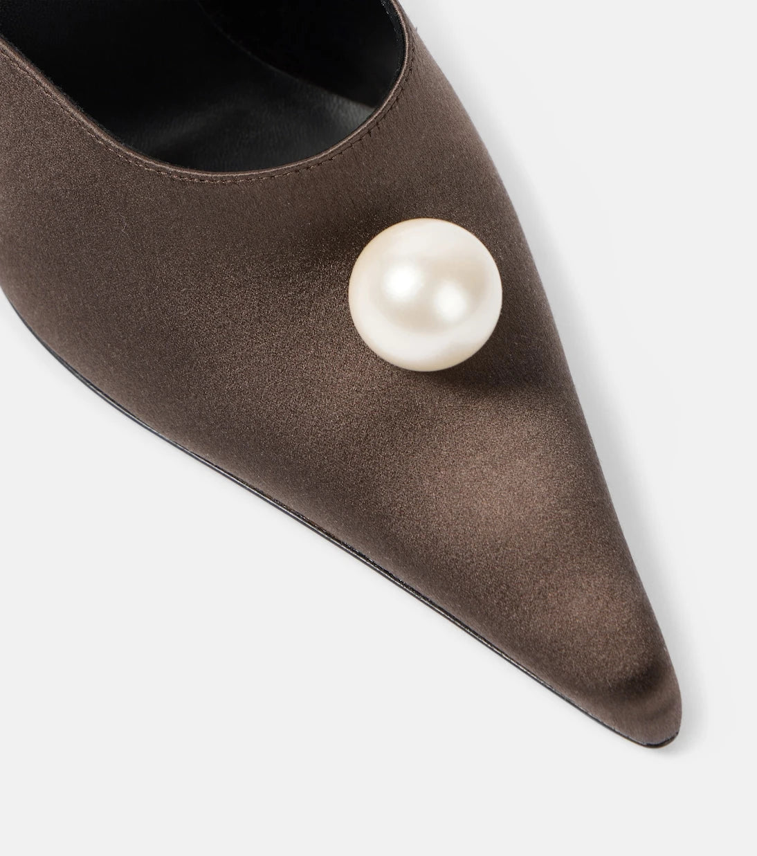 Magda Butrym - Floral-appliqué satin mules