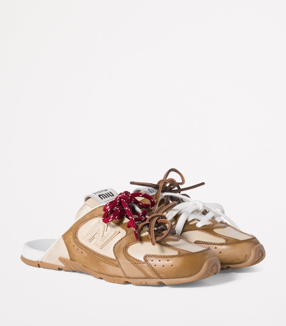 Brown x New Balance Leather 530 SL Mules