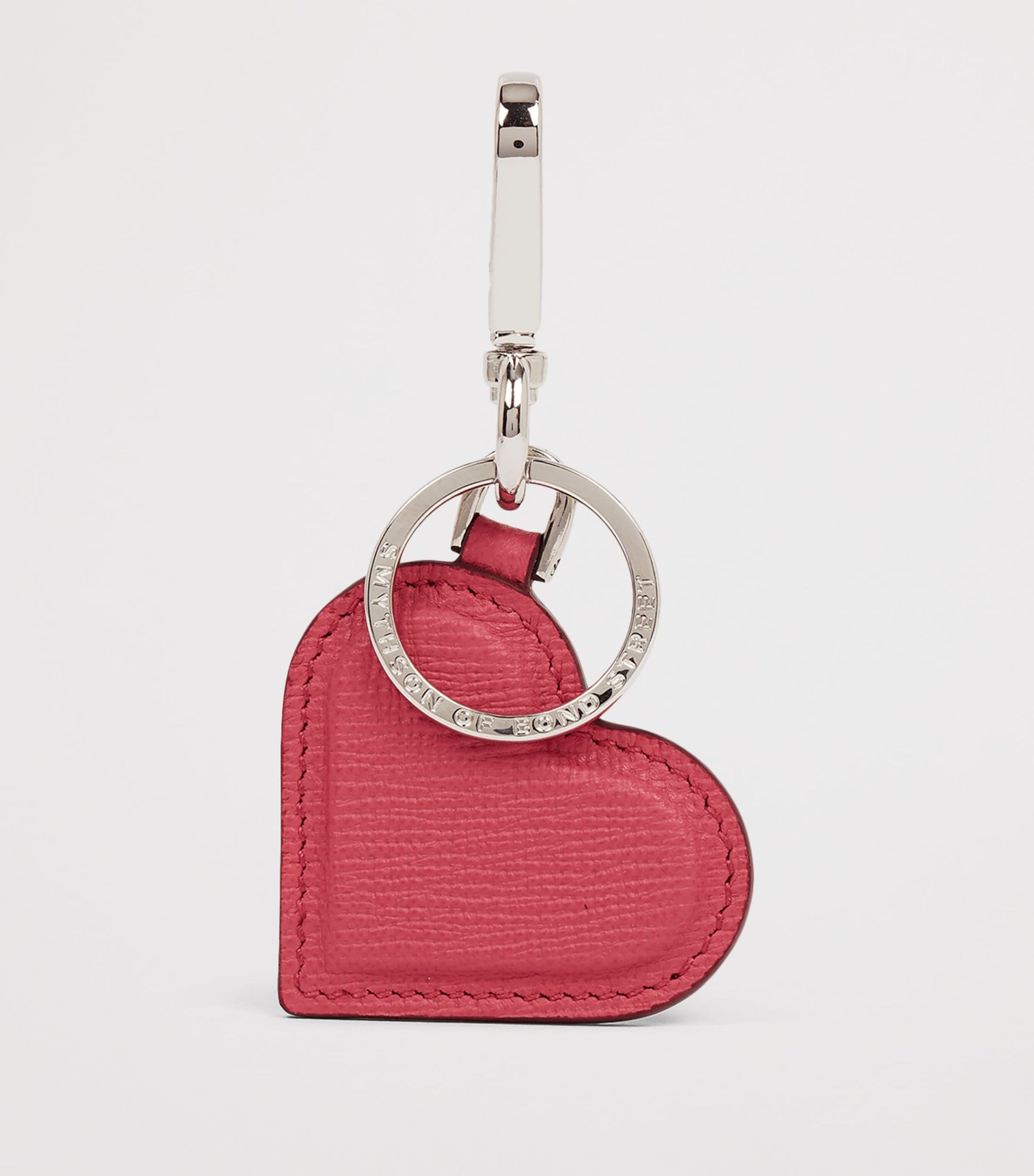 Pink Panama Leather Heart Keyring
