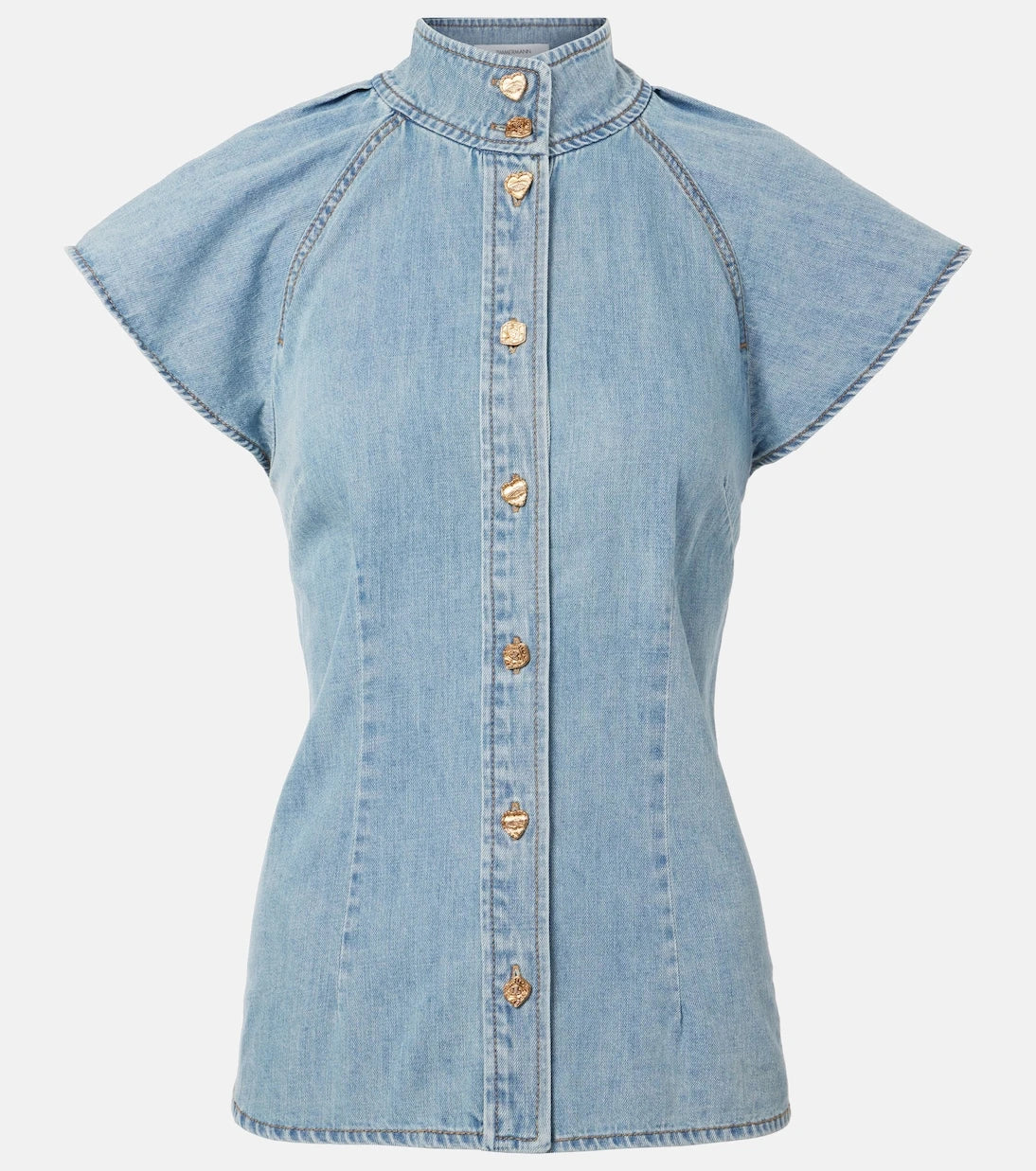 Zimmermann - Crush Flutter Sleeve denim shirt
