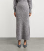 Grey Brushed Cashmere Umi Maxi Skirt