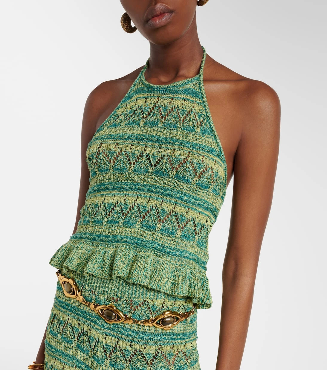 Etro - Crochet halterneck cotton top