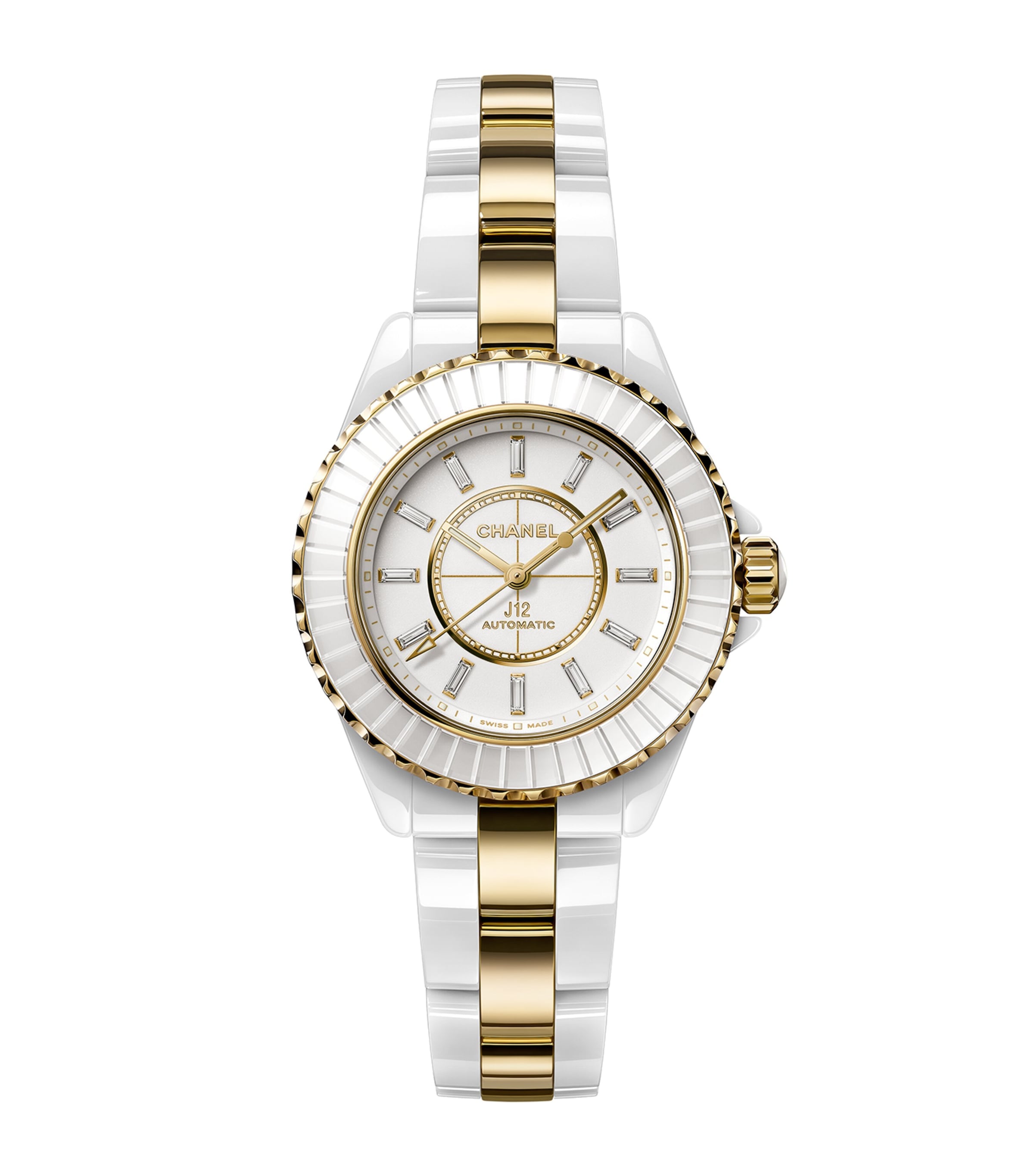 CHANEL Yellow Gold, Ceramic and Diamond J12 Calibre 12.2 Watch 33mm