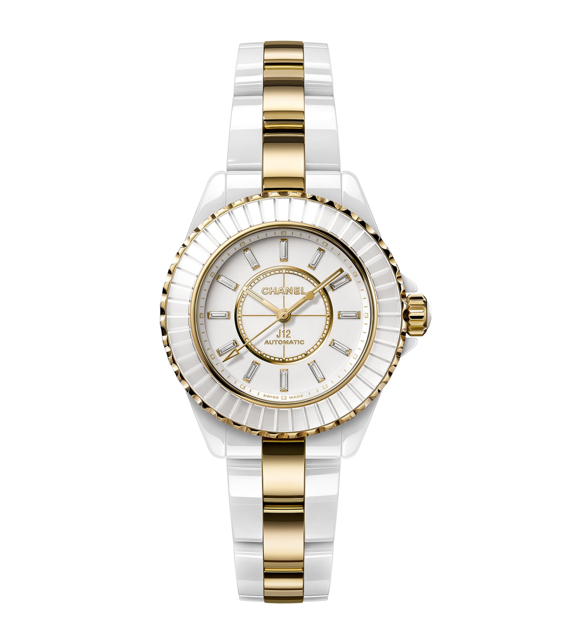 CHANEL Yellow Gold, Ceramic and Diamond J12 Calibre 12.2 Watch 33mm