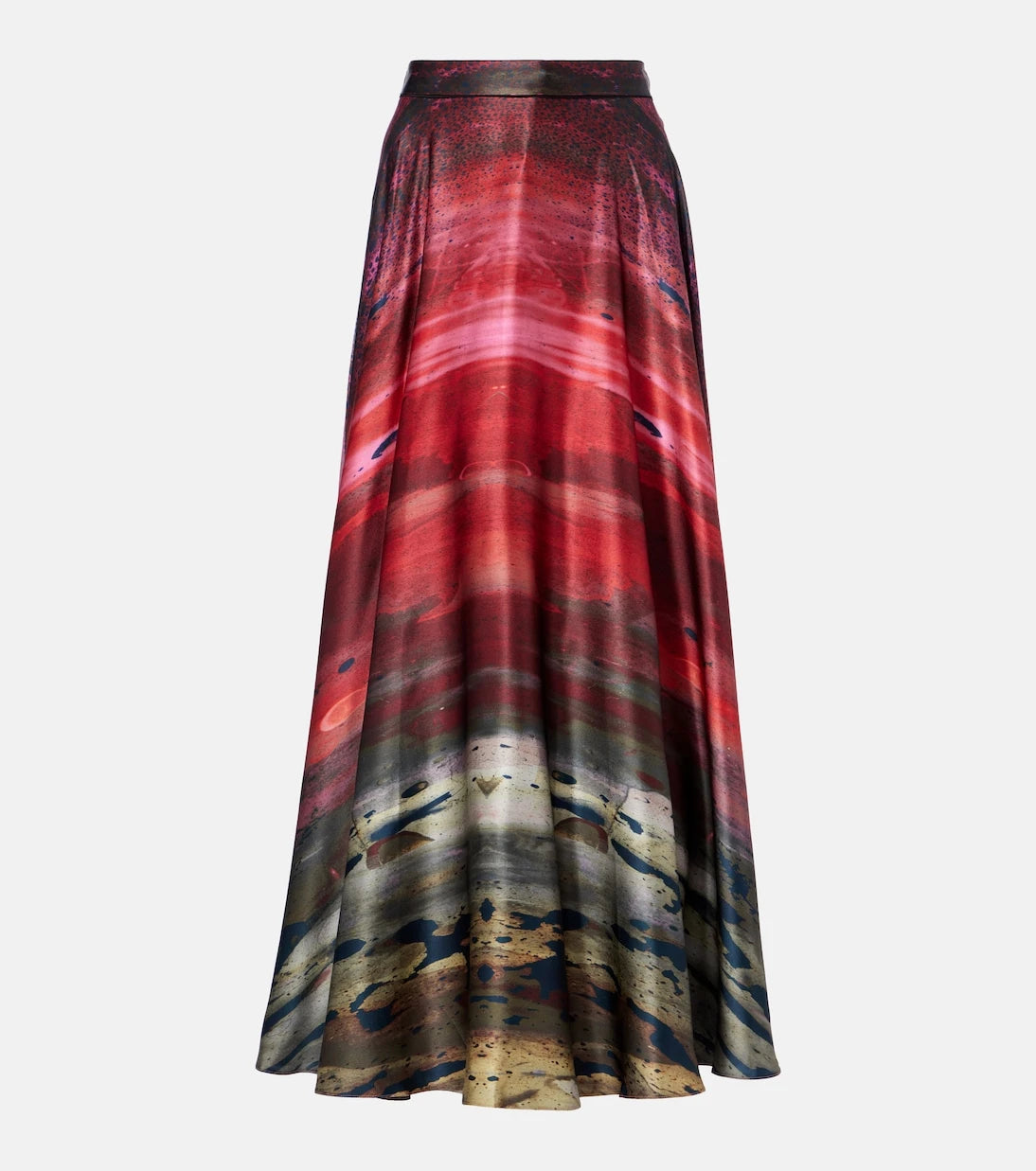 Roksanda - Printed silk satin maxi skirt