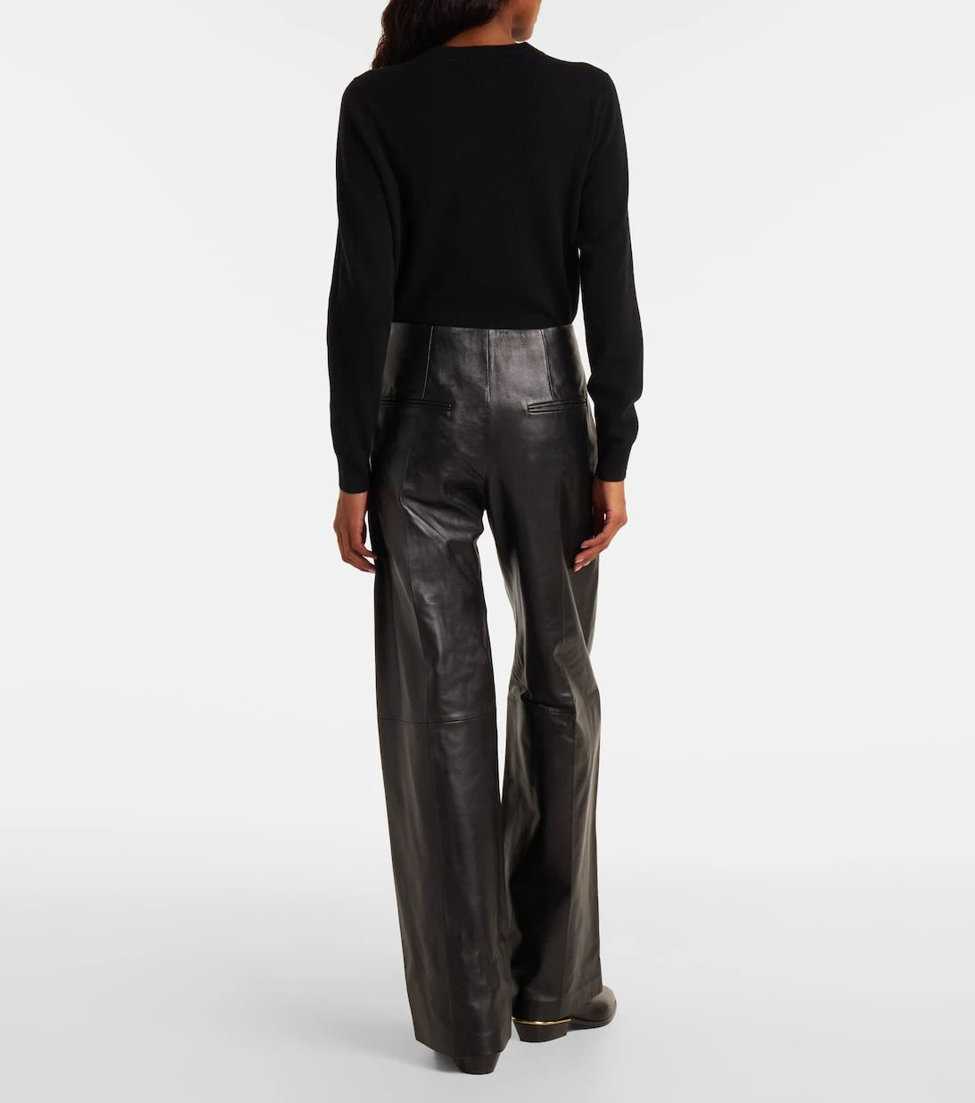 Isabel Marant - Ciara high-rise leather wide-leg pants