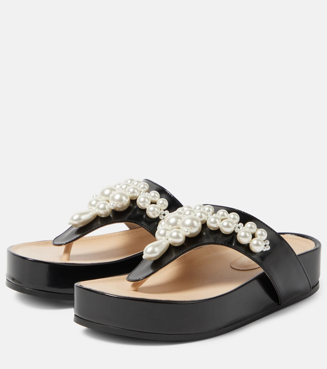 Simone Rocha - Embellished leather thong sandals