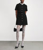 Tweed Ruffle-Collar Mini Dress BLACK