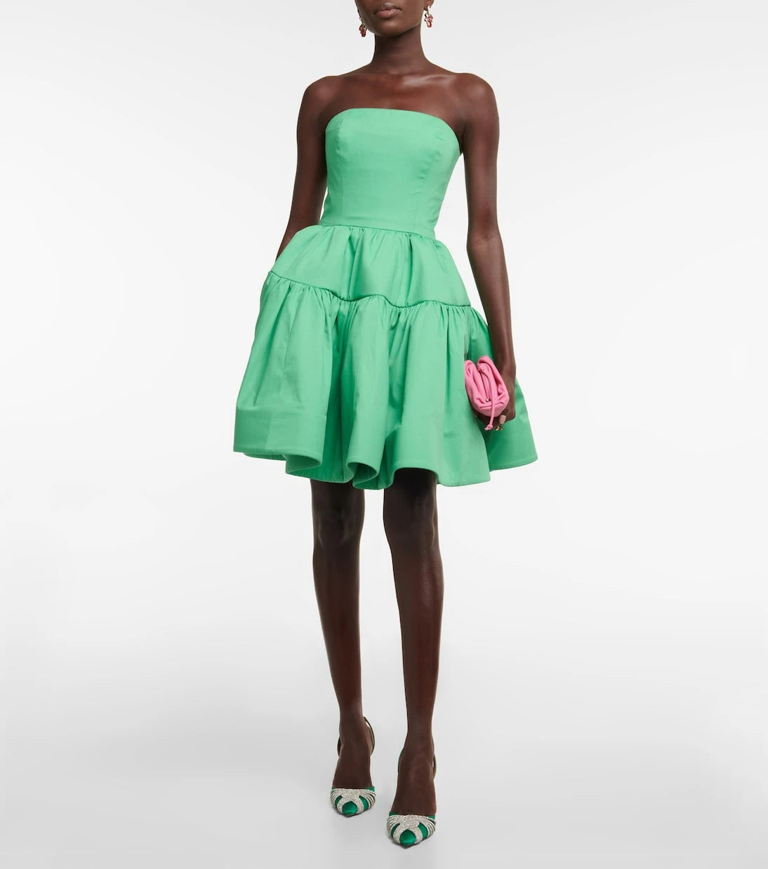 Oscar de la Renta - Strapless cotton minidress