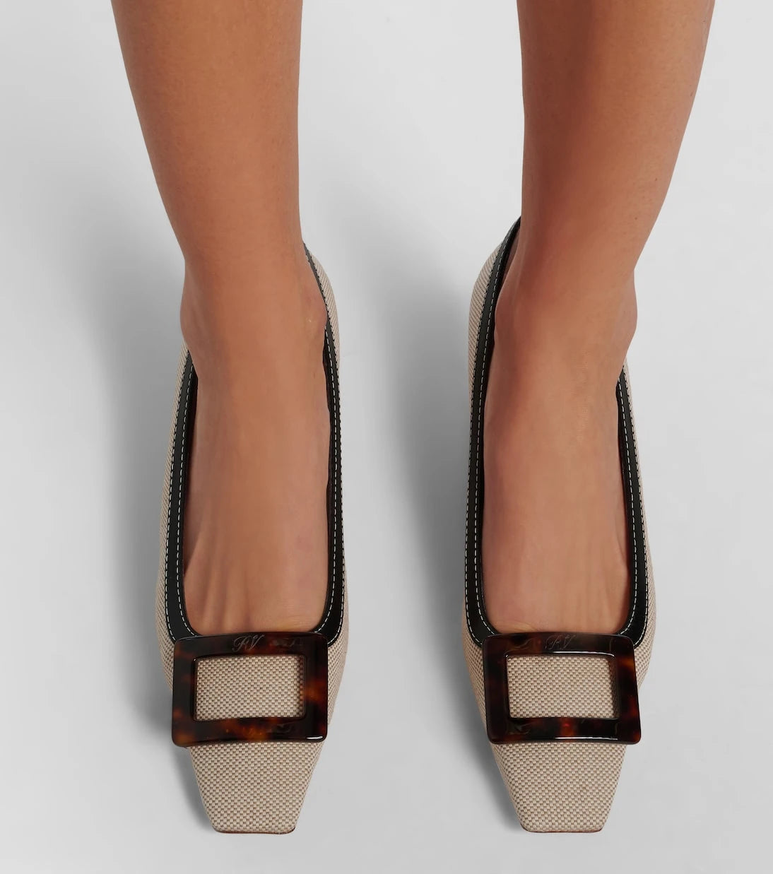 Roger Vivier - Belle Vivier 45 canvas pumps