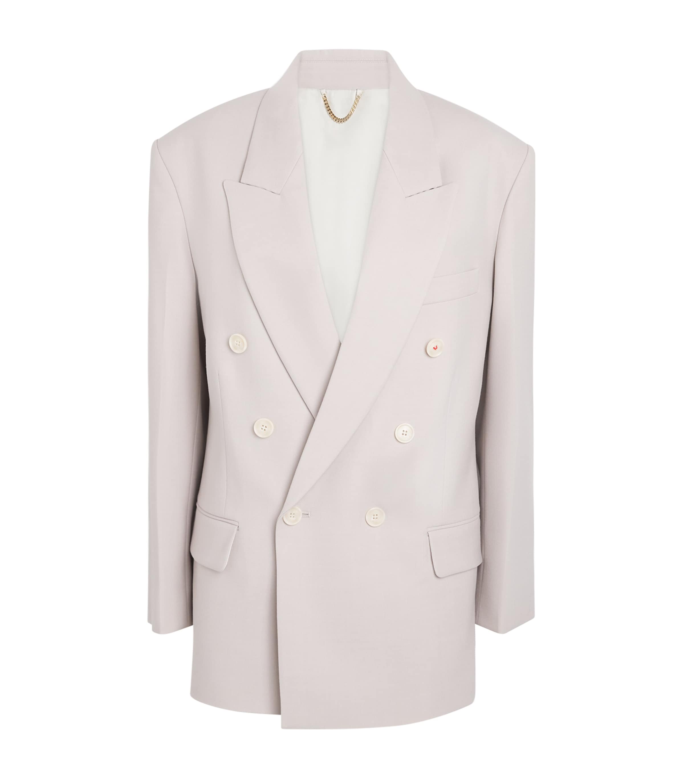 Victoria Beckham Pink Double-Breasted Blazer