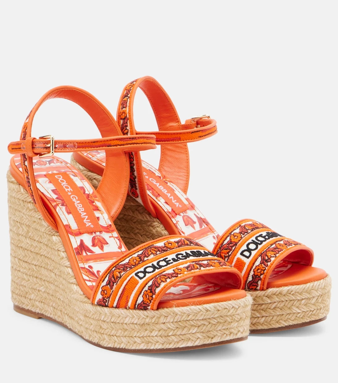 Dolce&Gabbana - Floral embroidered espadrille wedges