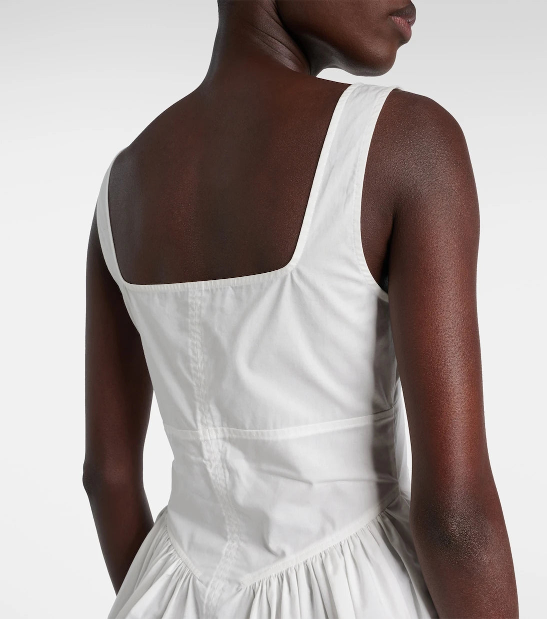 Proenza Schouler - White Label توب بوبلين بدر من مزيج القطن