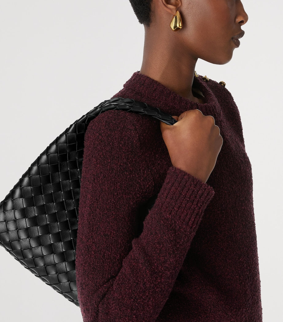 Small Leather Intrecciato Campana Shoulder Bag