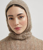 Brunello Cucinelli Brown Mohair-Blend Dazzling Hooded Sweater