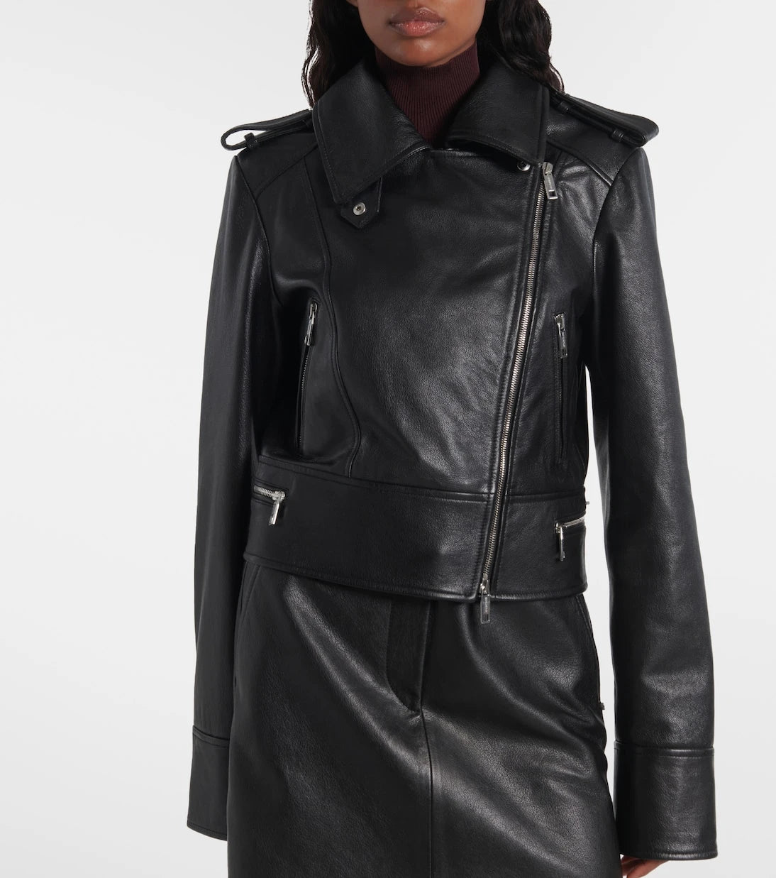 Sportmax - Toscana astarlı deri ceket