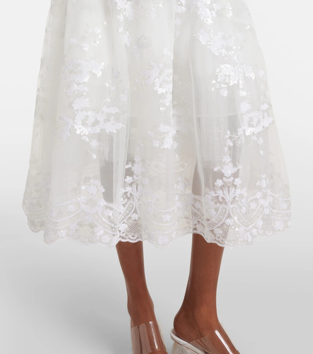Simone Rocha - Sequined tulle midi skirt