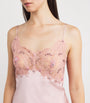 Rosamosario Pink Silk Embellished Slip Dress