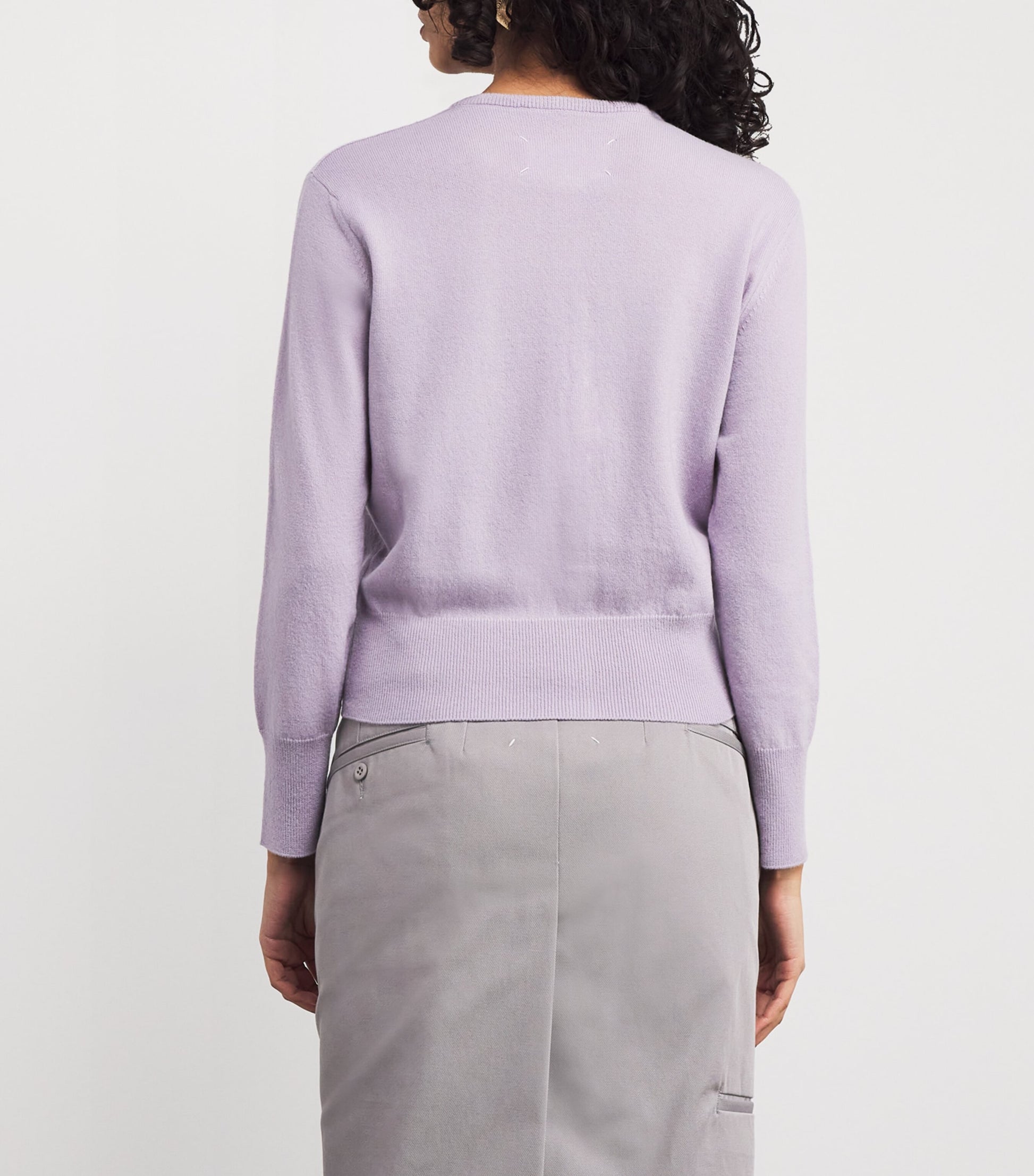 Maison Margiela Purple Virgin Wool Cardigan