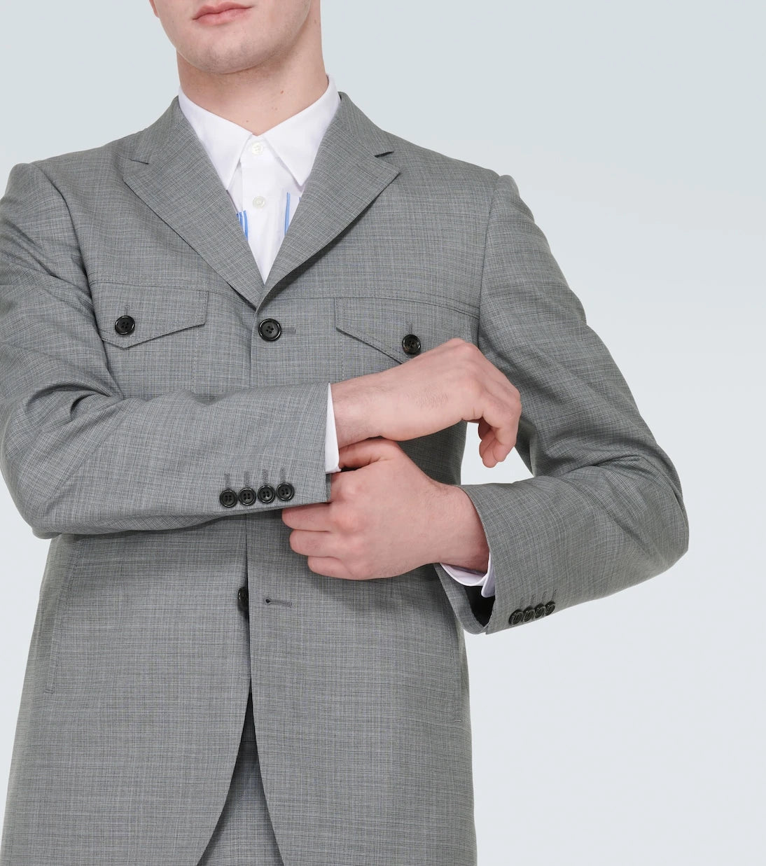 Comme des Garçons Homme Deux - Ekoseli yün blazer