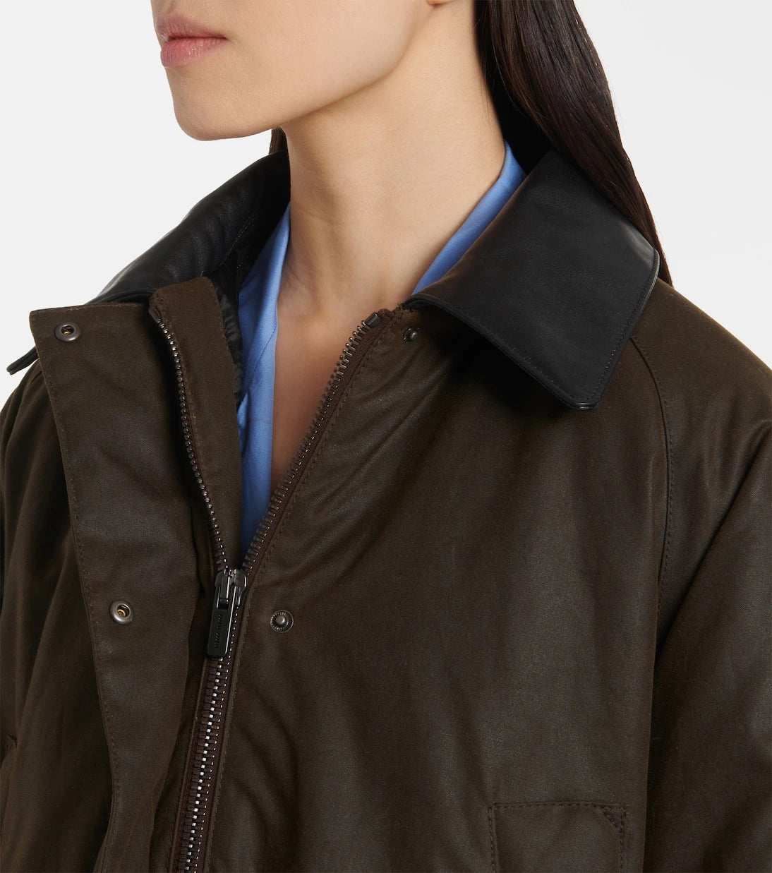 Miu Miu - Waxed oversized canvas cotton jacket