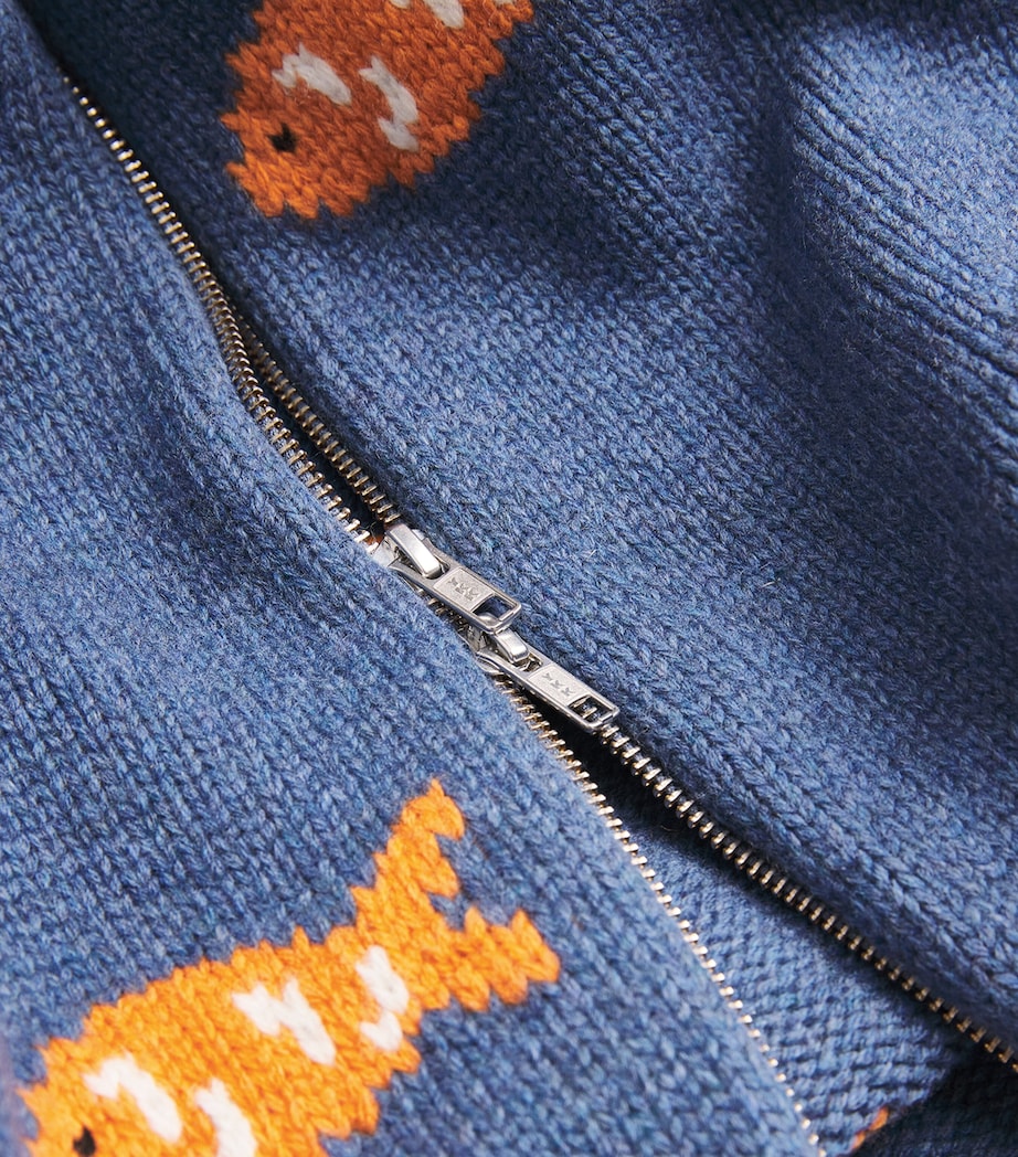 S.S. Daley Blue Wool Fish Archie Zip-Up Cardigan