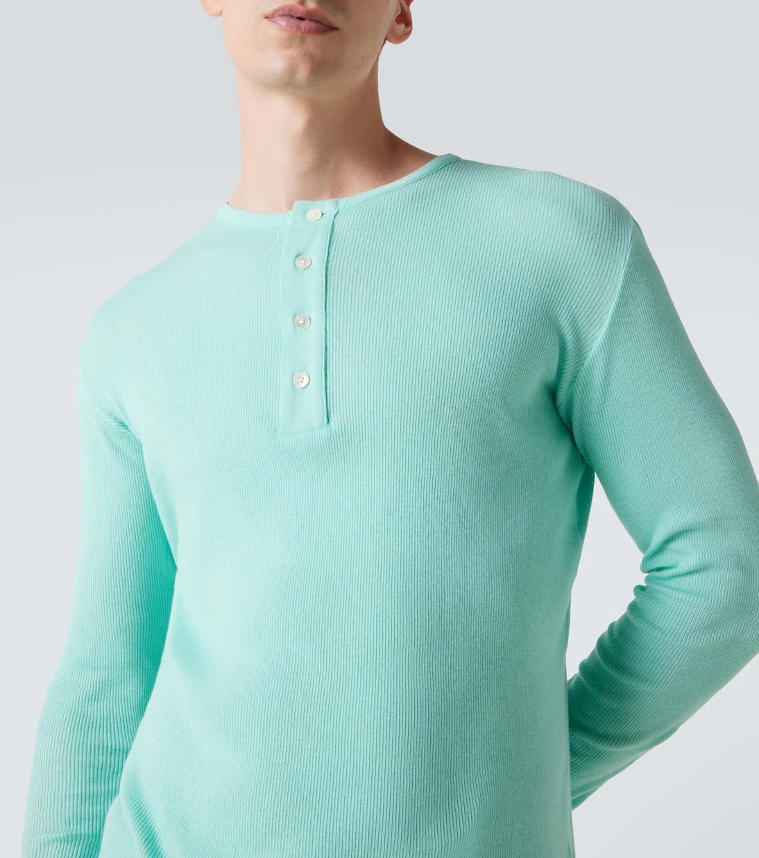 Auralee - Ribbed-knit cotton Henley shirt