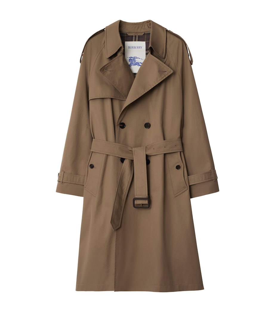 Burberry Brown Long Gabardine Chestwood Trench Coat