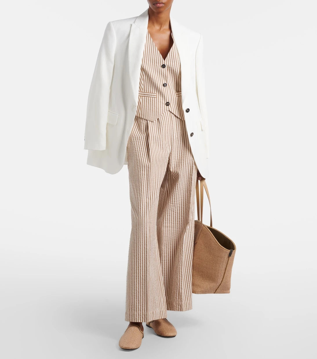 Brunello Cucinelli - Striped cotton-blend vest