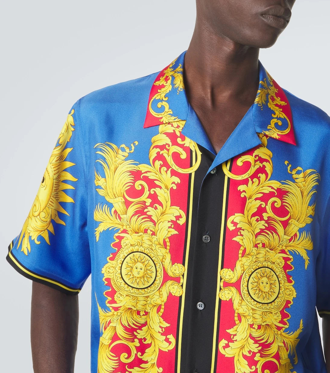Versace - Baskılı ipek bowling gömleği