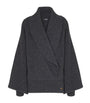 Balmain Grey Wool Oversized Wrap Sweater